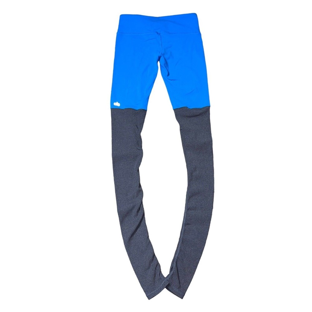 ALO Goddess Ribbed Yoga Ruched Colorblock Leggings Women’s Size Small